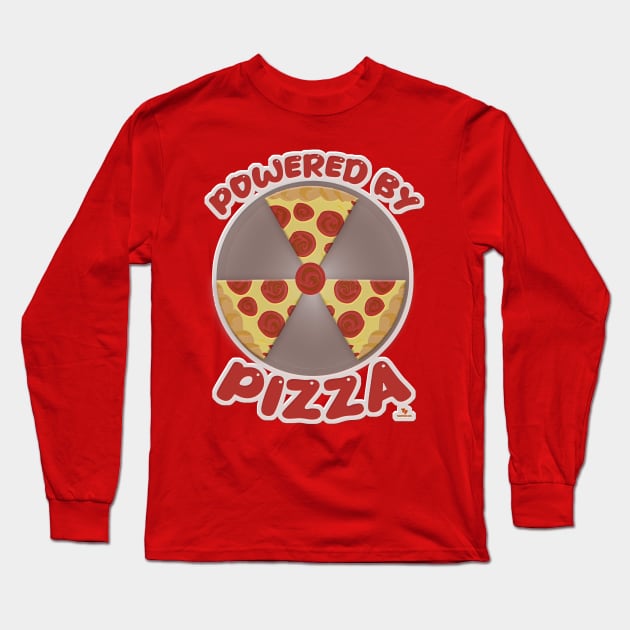 Powered By Pizza Funny Food Slogan Long Sleeve T-Shirt by Tshirtfort